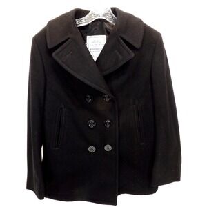 DSCP, Quarter Deck Collection Black Wool Navy Peacoat Anchor Buttons - Size 10R